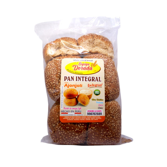 Pan Integral con Ajonjolí con Stevia – 10 und