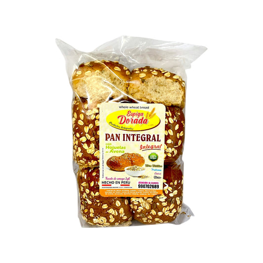 Pan Integral con Hojuelas de Avena con Stevia – 10 und